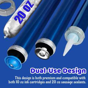 Pistola de silicona de doble empuje de polipropileno de 600 ml para calafateo de salchichas, herramienta manual - Product Image 4