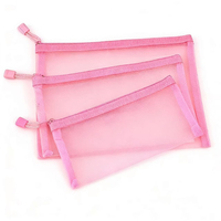 Étui à crayons transparent personnalisable avec fermeture éclair, tendance et durable, sac à crayons en maille, portefeuille de rangement simple et pratique, Guangdong