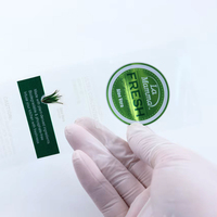 Étiquette ronde transparente en PVC personnalisée, imperméable, en rouleau, avec texte en encre blanche, autocollante, avec dorure or transparente