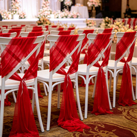 Voile de mariage en organza haute densité style européen pour dossier de chaise et plafond nuageux