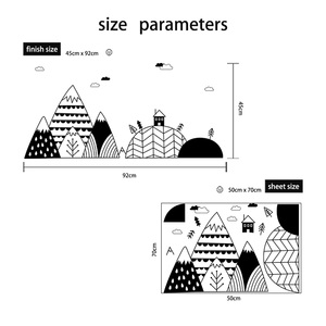 Autocollant Mural <span class=keywords><strong>noir</strong></span> <span class=keywords><strong>et</strong></span> <span class=keywords><strong>blanc</strong></span> de Style moderne, <span class=keywords><strong>papier</strong></span> <span class=keywords><strong>peint</strong></span> amovible pour chambre à coucher, nuages, maison de montagne - Product Image 6
