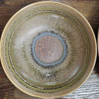 Vaisselle en céramique Upclay Oem avec glaçure réactive en métal émaillée unique Vaisselle de glaçure réactive bleu caspien