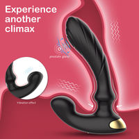 Silikon+ABS USB Aufladbarer 9-Gang IPX7 Wasserdichter Ferngesteuerter Vibrierender Prostata-Massager Analplug für Männer