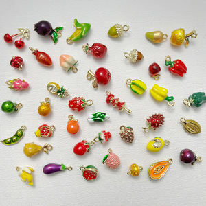 Breloques DIY pour boucles d'oreilles, colliers et chaînes de téléphone portable, pendentifs faits main en alliage en forme de fruits et légumes simulés, pendentifs de mode pour colliers - Product Image 2