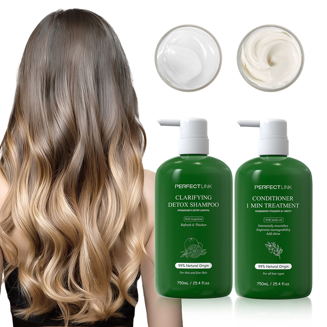 Private Label Sulfate Free Vegan Natural Organic Grapefruit Detox and Clearifying Hair Shampoo and Conditioner Set