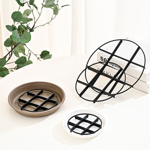 Support de pot de fleurs, base circulaire en plastique pour jardinage sur bureau, design minimaliste, léger, D12cm, D15cm, D20cm, D25cm - Product Image 1