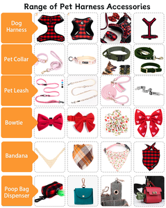 Ensemble de harnais pour chien personnalisé OEM, sans traction, sangle en jacquard, harnais de luxe pour animaux de compagnie avec <span class=keywords><strong>laisse</strong></span> et collier robustes, ensemble de harnais pour chien personnalisé - Product Image 5