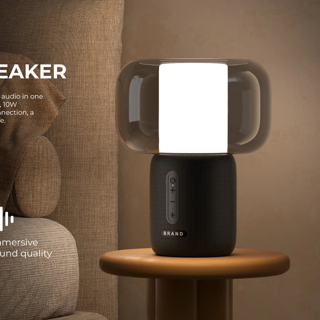 ETECH Premium 360 Flexible Desk Lamp Portable Speaker for 5.3 Button Control USB-C Qi Charger CE/FCC/RoHS Certified Wireless