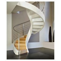 Prima Duplex Maison Escaliers en colimaçon Escalier en bois de chêne Escalier intérieur en bois Grill en acier Design Escalier en colimaçon