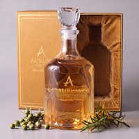 Groothandel 730ml Super-flint fles decanter aangepaste kleur logo verpakking doos lege fles sterke drank whisky brandewijn fabriek OEM