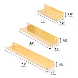 Mat Siyah ve Altın Renkli Gizli Alüminyum Alaşımlı Çekmece Kulpları, Gardırop Dolabı için Mobilya Kapı Kolu - Product Image 3