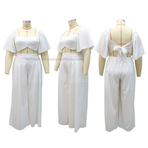 Loose Wide Leg Plus Size Two Piece Pants <b>Set</b> Women Fashion - Product Image 6