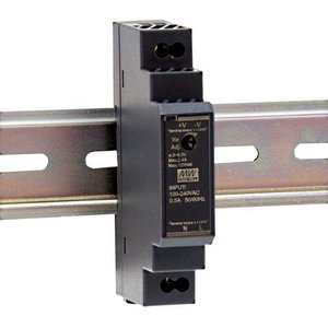 Alimentation électrique sur rail DIN Mean Well HDR-15-24, 24V 15W, sortie simple, entrée 100-240VAC, refroidissement par convection naturelle - Product Image 1