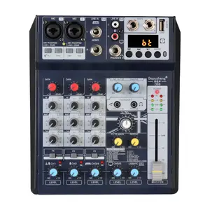德普生DE8专业DJ声音控制器，带16位数字信号处理器声卡8通道混音器音频，用于电脑录音