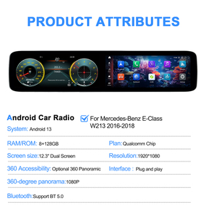 Navihua Nouvelle mise à niveau Écran double pour Mercedes Benz Classe E W213 2016-2018 Autoradio Android GPS Navigation Écran LCD Compteur - Product Image 5
