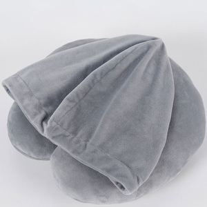 Zxx Factory Direct Creative Hooded <b>U</b>-<b>Shaped</b> Solid Color Travel Head and Neck Office Nap <b>Pillow</b> Set - Product Image 5