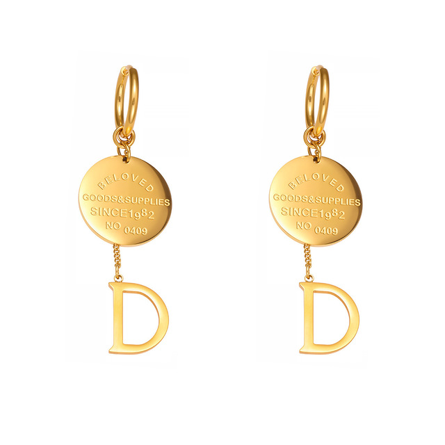 ZSZL Fantasy Stainless Steel Geometric Brand Tassel Earrings Plated 18k Real Gold Natural Stone Women's Fashion Light Luxury