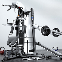WENDY Equipo de Gimnasio Doméstico Unisex de 3 Estaciones, Herramienta de Entrenamiento de Fuerza Multifuncional Versátil Hecha de Metal Resistente