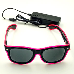 छुट्टी पार्टी की चमक प्रोप्स फ्लोरोसेंट चश्मे के नेतृत्व में हल्के धूप के चश्मे के साथ काले रंग का चश्मा पुरुष महिला महोत्सव - Product Image 6