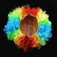 Ventes directes d'usine Afro tresse perruque bal masqué habiller les fans cheveux drôle drôle Clown coloré tresse perruques