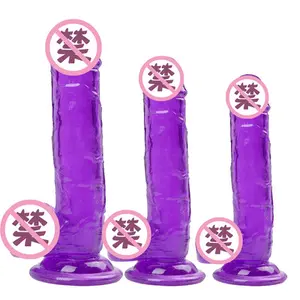 Colorful Silicone women sex toys crystal dildo wand big huge mushroom head soft jelly dildo Realistic