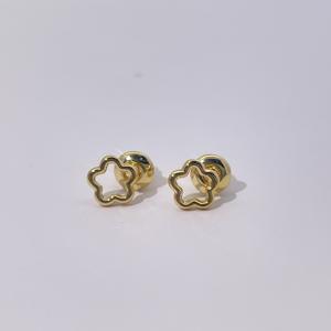 Boucles d'oreilles clous en forme de fleur à quatre feuilles en laiton plaqué or classique Tianyu Gems pour femmes - Product Image 3