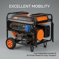 Dual-Voltage 4-Takt Benzin-Generator 110V 220V Umschaltbar mit Digitalem VFT-Meter, Autostart, CE-Zertifiziert