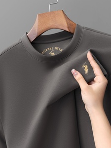 Vente en gros Pull à manches longues haut de gamme pour hommes, jeunes et d'âge moyen, col rond, chemise de base de sport décontractée, techniques brodées - Product Image 6