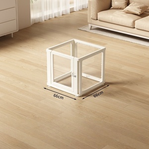 USMILEPET Nouveau design HDPE + Acrylique Parc pour chat avec fermeture à bouton Clôture transparente pour animaux de compagnie d'intérieur pour chiot chat lapin furet - Product Image 4