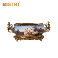 Collection De Style Français Baroque Artisanal Cuivre Chérubin Porcelaine Horloge de Table Peint À La Main Anges et Mère Horloge de Bureau