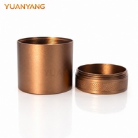 Boîtes de rangement miniatures en aluminium marron avec couvercles, finition sablée, imprimées en couleur personnalisée, pour feuilles de thé