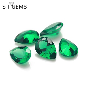 ST Gems-Nano <span class=keywords><strong>piedra</strong></span> de cristal <span class=keywords><strong>verde</strong></span> en forma de pera, cristal brillante cortado, fabricante que proporciona un buen precio para la venta - Product Image 3
