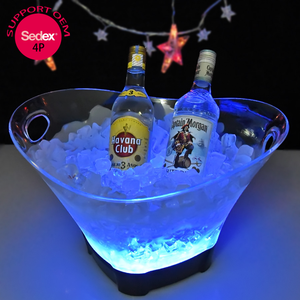 Discothèque Promotion Led Lumineux Partie Seau À Glace Grande Capacité Acrylique clair champagne Refroidisseur De Vin LED Seau À Glace - Product Image 5