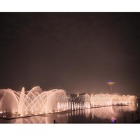 Fuente de agua flotante para espectáculos de baile a gran escala en la isla de Bagdad, Irak, construcción de acero inoxidable, luces RGB DMX 512