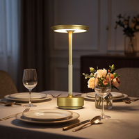 Lampe de table LED sans fil rechargeable de style minimaliste moderne, lampe de bureau en métal à intensité variable pour chambre à coucher, restaurant, bar