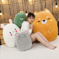 Animal en peluche mignon personnalisé grande poupée grand énorme doux Shiba Inu blanc lapin souris dinosaure oreiller en peluche