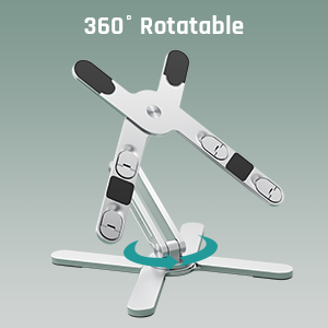 Yubwvo ขาตั้งแล็ปท็อปแบบพกพาปรับได้2.1-8นิ้วโต๊ะโลหะพับได้360หมุนได้ระบายความร้อนสำหรับแท็บเล็ตพีซี - Product Image 2