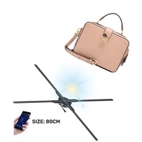 Conception de logo gratuite Ventilateur holographique 3D 80 cm 4 pales Grand écran publicitaire holographique 3D Ventilateur LED Wifi mobile Projecteur holographique 3D