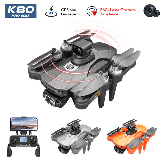 K80PRO MAX GPS+GLONASS Drone 4K Ultra HD Dual Camera Brushless Motor Auto Return Foldable Quadcopter Adult Outdoor Aerial
