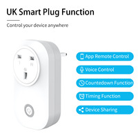 UK Home Automation WiFi Smart Plug Tuya Fernbedienung Steckdose Kompatibel mit Alexa und Google 16A Nennstrom