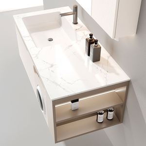 Mueble de Baño de Lujo Europeo, Mueble de Baño de Pared Personalizado, Juego Completo de Muebles de Baño de Madera Maciza y Cerámica para Hoteles - Product Image 2