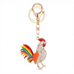 Llavero Portamonedas de <span class=keywords><strong>Gallo</strong></span> Multicolor de Esmalte Creativo y de Moda, con Diseño de <span class=keywords><strong>Gallo</strong></span> del Zodíaco con Serigrafía y Pedrería de Colores - Product Image 4