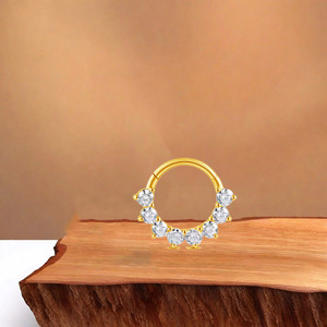 Gaby G23 Piercing <span class=keywords><strong>de</strong></span> Titanio con Bisagra, ASTM F136, Joyería Corporal Sexy, Aro para Nariz, Daith, Septum, Pendientes, Anillo <span class=keywords><strong>de</strong></span> Nariz para Zirconia - Product Image 6