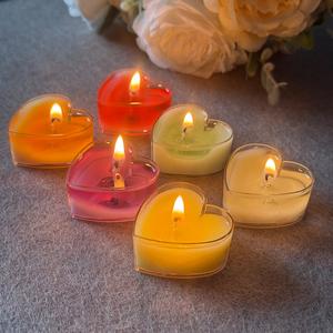 Velas Aromáticas de Cera de Soya con Forma de Corazón, Regalo Romántico <span class=keywords><strong>y</strong></span> Lujoso para Novia, Boda, San Valentín, <span class=keywords><strong>Cena</strong></span> - Product Image 4
