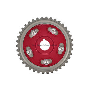 Fraisage CNC personnalisé aluminium usiné rouge anodisé engrenages à came réglables poulie engrenage de distribution accessoires de voiture - Product Image 2
