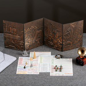 2024 Dungeon Master's Screen Faux cuir gaufré Dragon & Mimic Four-Panel avec poches Donjons & Dragons DM Accessoires - Product Image 5