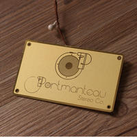 Tarjeta de visita de lujo de acero inoxidable Tarjeta de agradecimiento de negocios de metal Hoja de oro en relieve Tarjetas de visita personalizadas