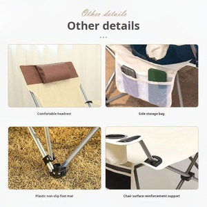 Office <b>Lunch</b> Break Multi-functional Chair Outdoor Camping Beach Metal Oxford Folding Reclining Fishing Chair - Product Image 5