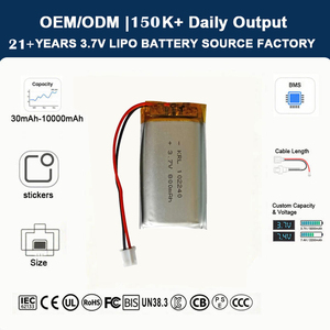 Bateria de Polímero de Lítio KRL OEM ODM 102240 800mAh 3.7V Certificada CE/RoHS com 500 Ciclos de Desempenho Estável para VR - Product Image 1