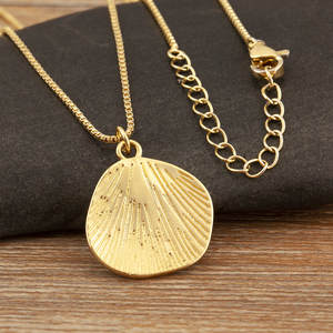 QIKU New Trendy Irregular Geometric Copper Charm Anhänger Halskette 2 Farben Wahl für Frauen Männer Mode Vielseitige Schmuck geschenke - Product Image 5